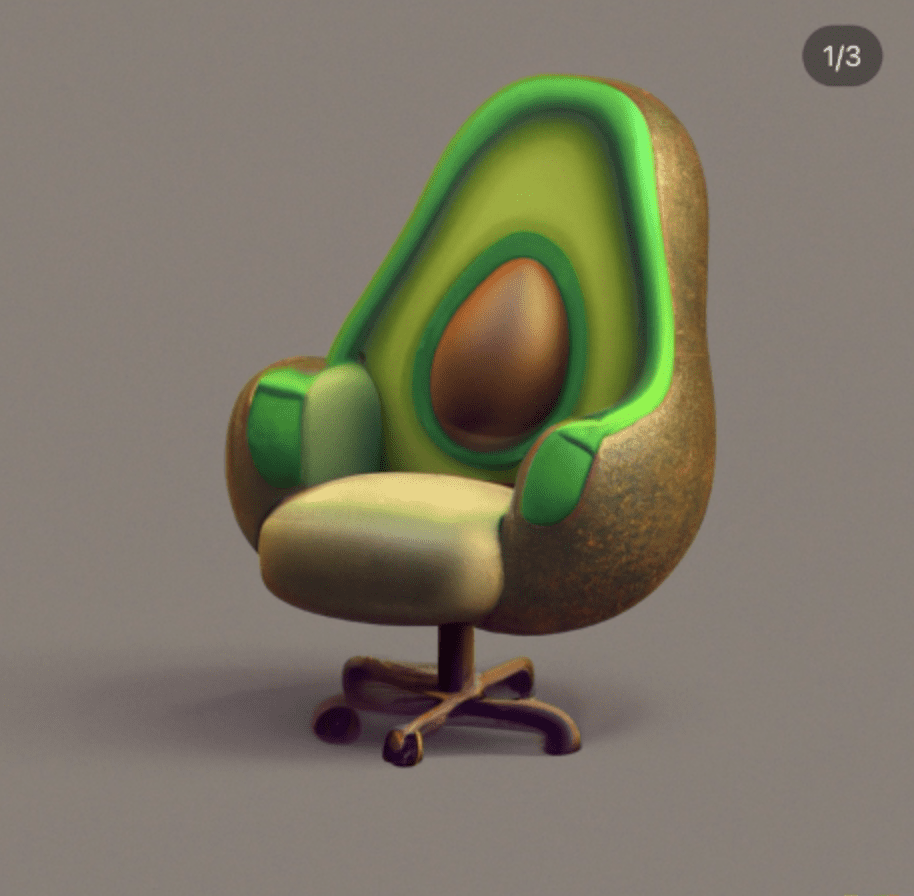 An avocado armchair - dall-e